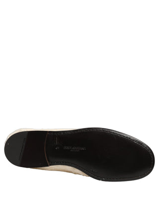 White Fur Shearling Men Dress Loafers Shoes