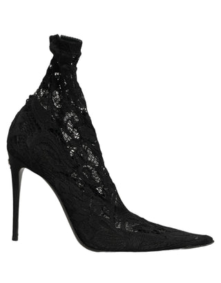 Black Socks Taormina Lace Pumps Boots Shoes