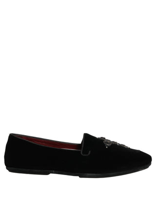 Zapatos mocasines de vestir negros de ante con adornos