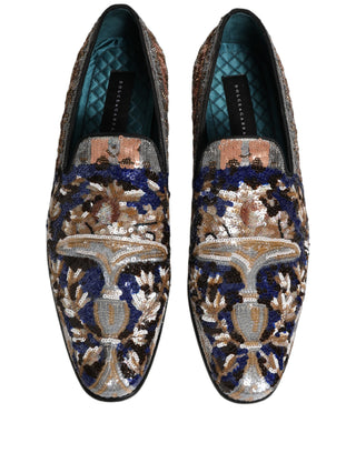 Multicolor Embroidered Sequin Loafers Shoes