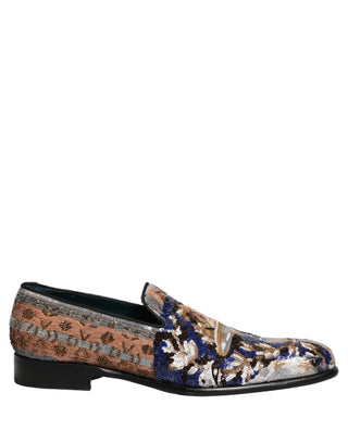 Multicolor Embroidered Sequin Loafers Shoes