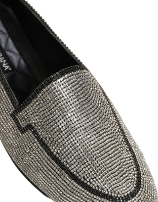 Zapatos mocasines plateados para hombre con cristales adornados