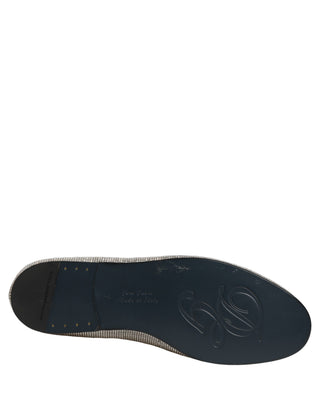 Zapatos mocasines plateados para hombre con cristales adornados