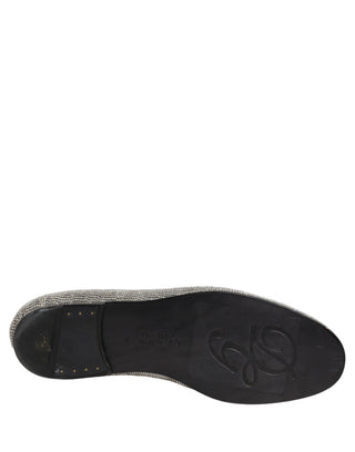 Silver Crystal Embellished Men Loafers Shoes