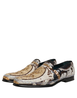 Multicolor Embroidered Sequin Loafers Shoes