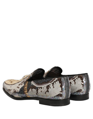 Multicolor Embroidered Sequin Loafers Shoes