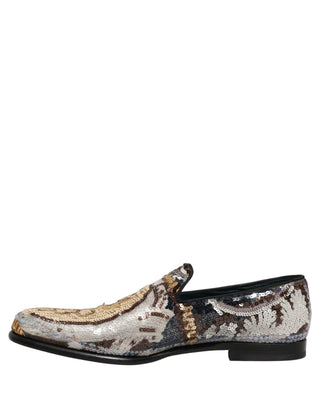 Multicolor Embroidered Sequin Loafers Shoes