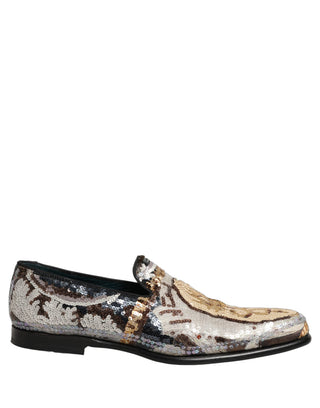 Multicolor Embroidered Sequin Loafers Shoes