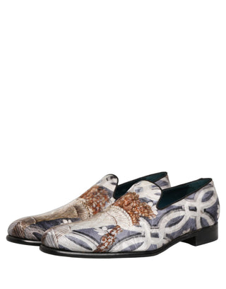 Mocasines con bordado floral de tapiz multicolor