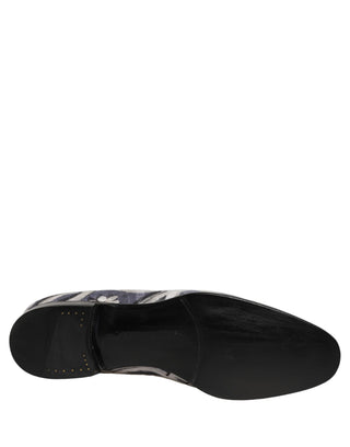 Mocasines con bordado floral de tapiz multicolor