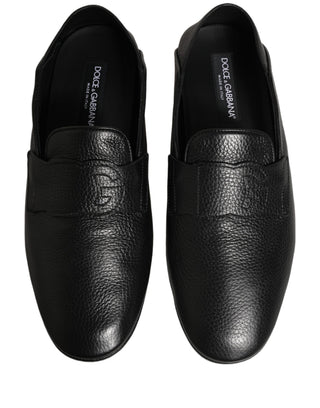 Zapatos mocasines de conductor de cuero de piel de ciervo negro