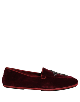 Zapatos mocasines de vestir para hombre de gamuza roja con adornos
