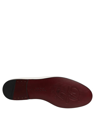 White Leather Logo Slip On Men Loafers Shoes