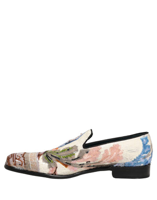 Multicolor Sequin Embroidered Loafers Shoes