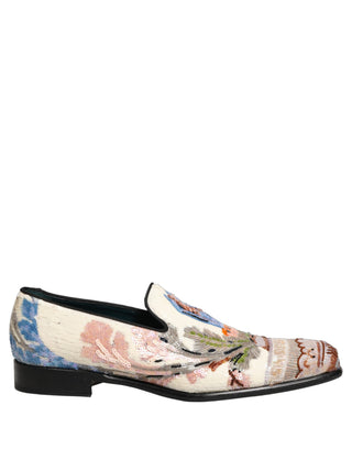 Multicolor Sequin Embroidered Loafers Shoes