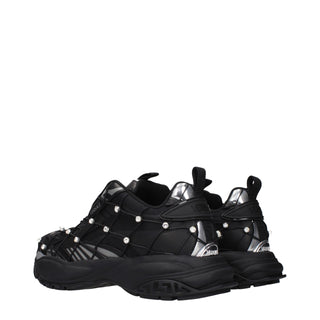 Black Fabric Sneakers