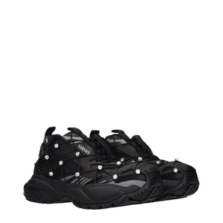 Black Fabric Chunky Sneakers