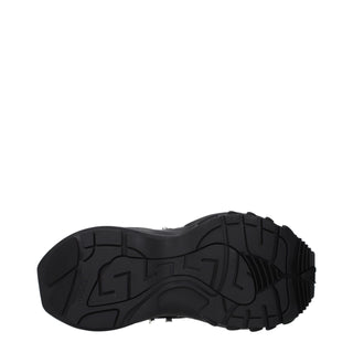 Black Fabric Chunky Sneakers