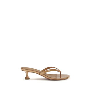 Sandalias planas Bos Taurus de piel de becerro beige