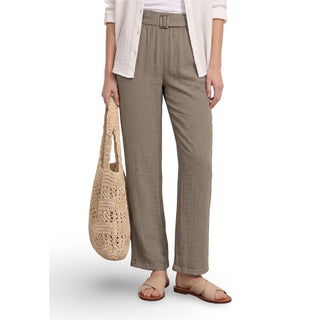 Beige Viscose Casual Pants