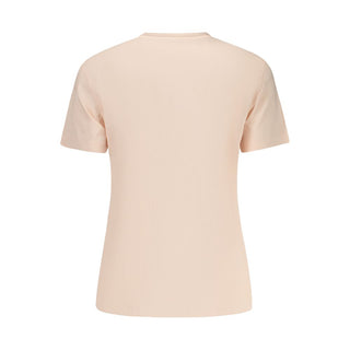 Camiseta rosa de algodón para mujer