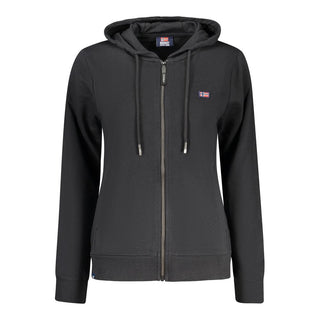 Sudadera de algodón negra para mujer