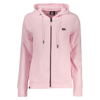 Sudadera con capucha rosa de algodón para mujer