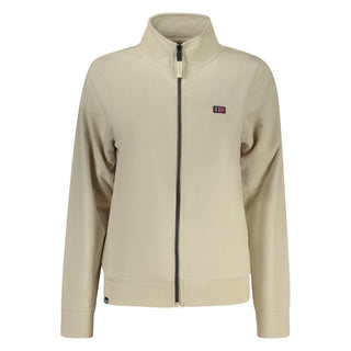 Sudadera beige de algodón para mujer