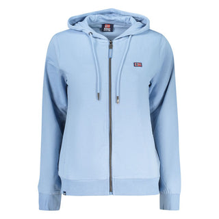 Sudadera con capucha de algodón azul para mujer