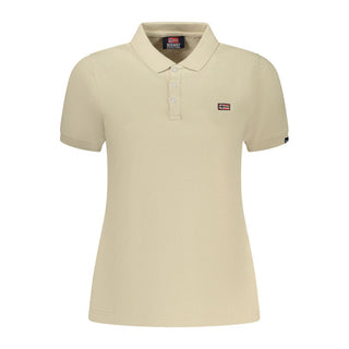 Beige Cotton Womens Polo