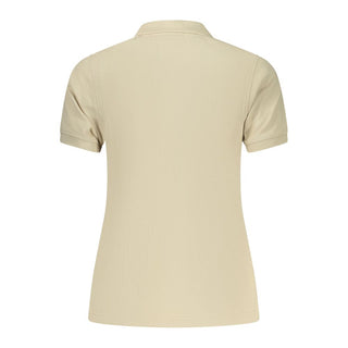 Beige Cotton Womens Polo