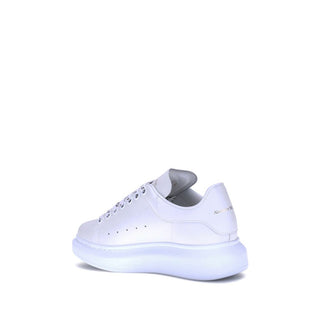 White Calf Leather Bos Taurus Platform Sneakers