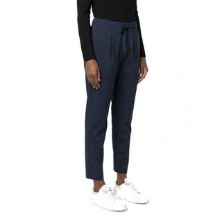 Blue Elastane Casual Pants