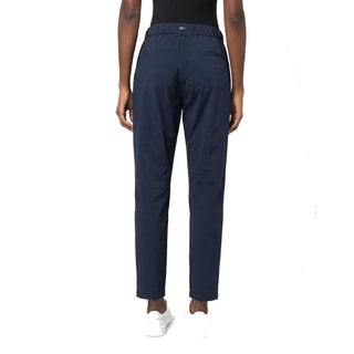 Blue Elastane Casual Pants