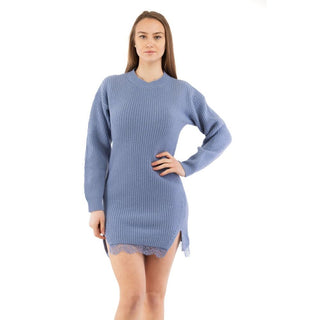 Purple Wool Casual Dress
