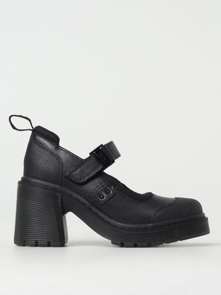 Schwarze Leder-Plateaupumps