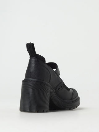 Black Leather Platform Pumps