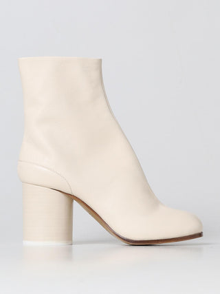 White Leather Ankle Boots
