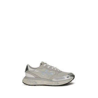 Silver Nylon Athletic Sneakers