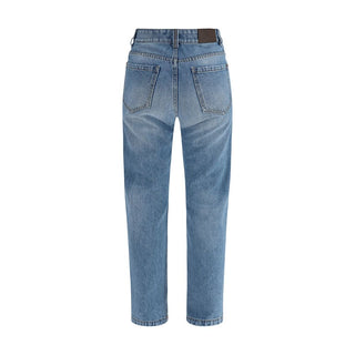 Jeans azules de algodón denim