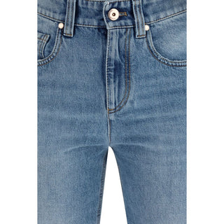 Jeans azules de algodón denim