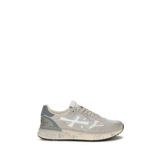 Gray Polyester Low Top Sneakers