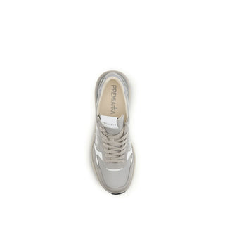 Gray Polyester Low Top Sneakers