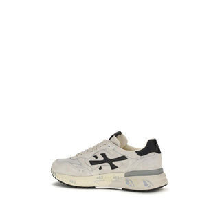 White Polyester Low Top Sneakers