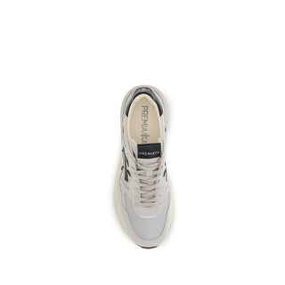 White Polyester Low Top Sneakers