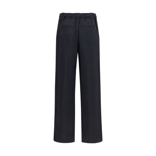Black Viscose Casual Pants