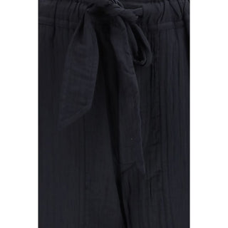 Black Viscose Casual Pants