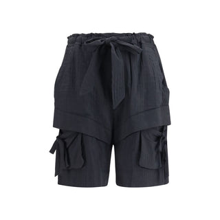 Black Viscose Bermuda Shorts