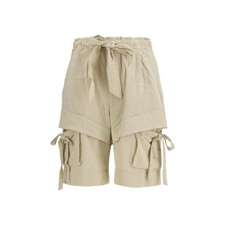 Beige Viscose Bermuda Shorts