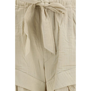 Beige Viscose Bermuda Shorts